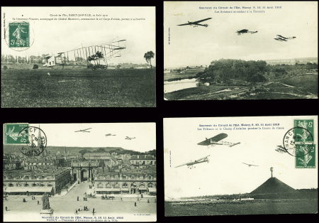 28 cartes postales du Circuit de l'Est dont beaucoup avec légende "Circuit de l'Est Nancy-Jarville 9, 10 aout et 11 aout 1910". TB