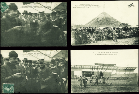 28 cartes postales du Circuit de l'Est dont beaucoup avec légende "Circuit de l'Est Nancy-Jarville 9, 10 aout et 11 aout 1910". TB