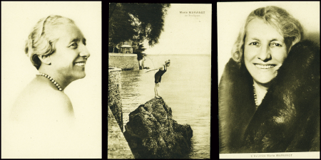 9 cartes postales sur MARIE Marvingt + 6 CP modernes et 1 EMA moderne. TB