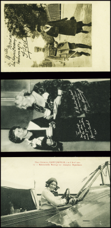 9 cartes postales sur MARIE Marvingt + 6 CP modernes et 1 EMA moderne. TB