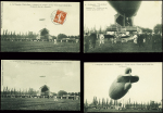 18 cartes postales du dirigeable "Ville de Nancy" dont une avec griffe violette "Cie Gle Transaérienne parc du dirigeable Ville de Nancy". TB