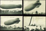 18 cartes postales du dirigeable "Ville de Nancy" dont une avec griffe violette "Cie Gle Transaérienne parc du dirigeable Ville de Nancy". TB
