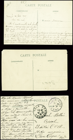 18 cartes postales du dirigeable "Ville de Nancy" dont une avec griffe violette "Cie Gle Transaérienne parc du dirigeable Ville de Nancy". TB