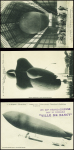 18 cartes postales du dirigeable "Ville de Nancy" dont une avec griffe violette "Cie Gle Transaérienne parc du dirigeable Ville de Nancy". TB