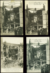 27 cartes postales de ruines causées à Nancy par des dirigeables et avions allemands. TB