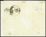 N°3 obl grille + cursive "53 St Aubin-s-Aire" + dateur B (1850), sur lettre, ind 26. RR et TB