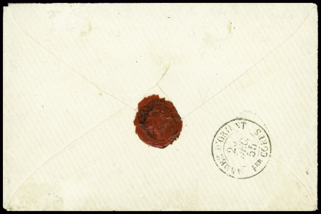 N°14 obl étoile muette + CAD "3e Paris 18 (60)" (dec 1855) sur lettre pour un capitaine du 1er corps d'armée au camp de Sébastopôl avec au verso CAD d'arrivée