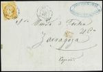 N°23 obl CAD "3e Paris 3 (60)" (1863) sur lettre pour Saragosse (Espagne) avec arrivée. TB