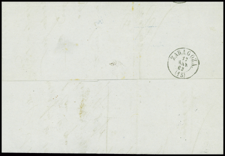 N°23 obl CAD "3e Paris 3 (60)" (1863) sur lettre pour Saragosse (Espagne) avec arrivée. TB