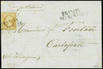 N°23 obl griffe noire "Francia di Mare" répétée à côté (Salles n°659) sur lettre pour Carloforte (Italie), ind 20. TB