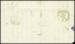 N°23 + 24 obl ancre + CAD octogonal "Buenos-Ayres *" (1863) (Salles n°1058) sur lettre pour Gênes via Bordeaux, ind 17. TB