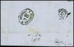 N°23 obl "2" entre 8 barres + CAD "ADMon de Cambio Barcelona 3 Ctos" (1865 - Salles n°614) sur lettre de Marseille pour Barcelone, ind 21. TB