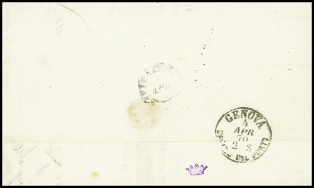 N°28 + 31 obl petite griffe noire "Via di Mare" de 23mm