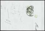 N°28 + 29 obl GC 532 + T17 Bordeaux (1870) sur lettre pour Naples avec taxe 3 tampon façon manuscrite pour Naples avec Italie timbre-taxe n°8. TB