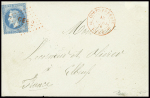 N°29 obl losange de points rouge "CER 2" + CAD rouge "Corps EXPEDre 2 Rome 2" (18 mars 1870) sur lettre, signé Calves. TB