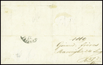 N°31 en paire obl ancre bleue + CAD rond bleu "Ligne U PAQ. FR. N°3" (1872) (Salles n°882) sur lettre pour Marseille, ind 15. TB