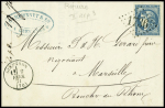 2 lettres AFF n°45 obl GC 1736 + T16 Gueugnon (70) (fev 70) et GC 3279 + T17 Salon (avril 71). TB