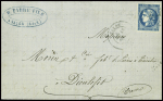 2 lettres AFF n°45 obl GC 1736 + T16 Gueugnon (70) (fev 70) et GC 3279 + T17 Salon (avril 71). TB