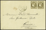 N°47, 2 pièces sur lettre pour Genève (janv 71)