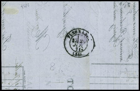 N°48, belles marges obl GC 12 + T17 Agen (juillet 71) sur lettre. TB