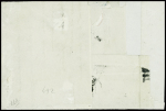 N°49 obl cachet 2 cercles bleus "ADMON DE CAMBIO Barcelona 3 Ctos" (1871) sur lettre de Marseille pour Barcelone. Rr et TB, signé Calves