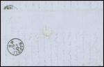 N°56, 30c brun, obl cursive "Coi postali francesi" (Salles n°698) sur lettre de Volo pour Gênes, signé Calves, ind 22. TB
