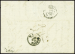N°56 obl GC 6325 (Marseille cours du chapitre) sur lettre pour Gênes avce Italie timbre-taxe n°8. TB