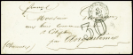 Lettre avec CAD "Escad de la MEDITée Marseille" (1856) + taxe 30 double-trait. TB