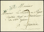 lettre du Gal Barbanegre datée de Turnau (1810) avec MP bleue "n°26 arm d'Allemagne" pour Louvain