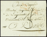 Lettre avec MP rouge "Don N armée Sambre et Meuse" (An 3). TB