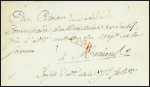 lettre de Mayence (An 6) avec MP rouge "Port payé Arm. de Mayence". TB