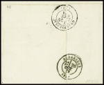 3 lettres : n°14 obl PC 553 + T15 Brusque (1857), n°22 obl PC 660 + T22 Brusque (1867) et n°60 obl GC 660 + T24 Brusque (1873). Les 3 lettres TB