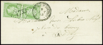 2 lettres : n°20 en paire obl GC 4733 + T22 "Clairvaux d'Aveyron (1869) et n°25, bande de 5 + n°37 obl GC 4733 T 24 Clairvaux d'Aveyron (1871). TB