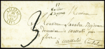 Lettre avec cursive "11 Gaillac d'Aveyron" + T15 Laissac (1848) sur lettre, ind 17. TB