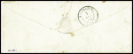 N°14 obl PC 2671 + cursive "11 Rieupeyroux" + T15 Villefranche de Rouergue (1854) sur lettre. TB