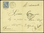 Col Gen n°51 obl CAD octogonal "Corr D Armées Ha-Noï' (1883) sur lettre au tarif militaire. TB