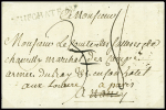Lettre de Neufchâteau pour Nancy (1776) réexpédiée à Paris avec taxe 3 sols rayée et taxe 8 sols de Nancy à Paris et au verso MP manuscrite