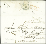 Lettre avec MP "57 Maubeuge" pour Nancy réexpédiée à Longuyon avec au verso MP rouge "Deb 52 Nancy" (1819), ind 18. TB