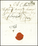 Lettre avec MP "55 Metz" (1817) pour Nancy réexpédiée à Longuyon car destinataire absent avec au verso MP "Deb 52 Nancy", ind 16. TB