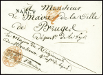 Lettre de Nancy (23 janv 1815) d'un militaire de l'armée royaliste avec MP "52 Nancy" + cachet ovale rouge