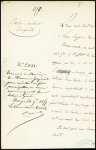N°14 sur lettre avec T15 Nancy (1859) + taxe 30 double-trait + mention manuscrite au crayon rouge "Timbre paraissant avoir déjà servi" + circulaire de saisie