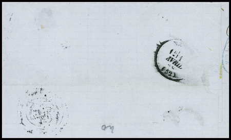 N°19 + 20 + 26 en paire obl. GC 2598 + T17 Nancy (1869) sur lettre. Bel AFF tricolore