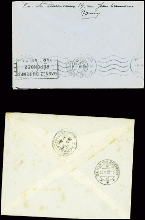 14 plis militaires de Nancy au 20e siècle dont cachet rouge de la base aérienne de Nancy repliée à Tours (sept 1939). TB