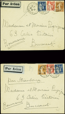 14 plis militaires de Nancy au 20e siècle dont cachet rouge de la base aérienne de Nancy repliée à Tours (sept 1939). TB