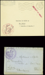 14 plis militaires de Nancy au 20e siècle dont cachet rouge de la base aérienne de Nancy repliée à Tours (sept 1939). TB