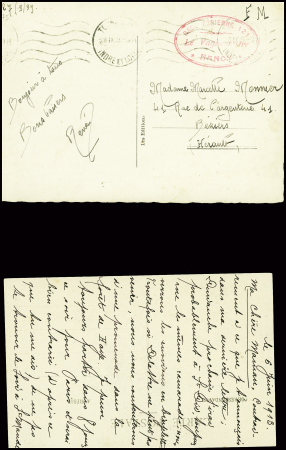 14 plis militaires de Nancy au 20e siècle dont cachet rouge de la base aérienne de Nancy repliée à Tours (sept 1939). TB