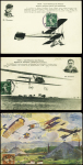 N°137 obl. CAD rond "Nancy aviation" (8.4.12) sur carte postale + 3 CP dont 2 en couleurs de Nancy aviation et lettre autographe de l'aviateur Marcel Loridan