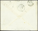 N°137, 2 pièces, obl. Nancy (28.7.12) sur lettre avec grand timbre semi-officiel 26c bleu et arrivée du vol Nancy - Lunéville (31.7.12) (Muller n°9)
