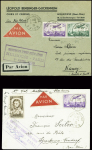 2 env. ordinaires par Air Bleu avec CAD "Mulhouse avion" (1.4.36) + cachet rect violet "Inauguration service postal aérien Mulhouse - Paris