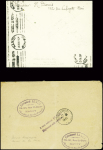 9 env. des vols spéciaux de l'exposition de Nancy (Paris Nancy et Nancy Paris 1929 - 1930) dont un imprimé urgent (Muller n°226 et 272). TB